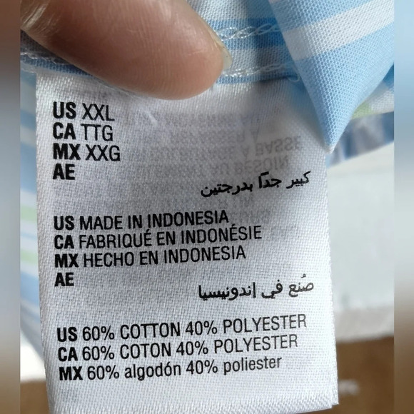 CLUB ROOM XXL Men's Short-Sleeve Striped Dress Shirt PALE INK BLUE - Picture 4 of 6